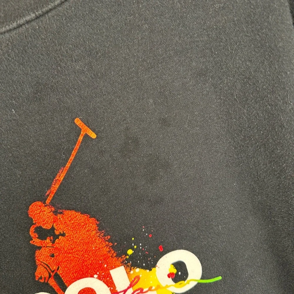 Polo Ralph Lauren Paint Splatter Big Pony Graphic Sweatshirt Mens 2XLT Black